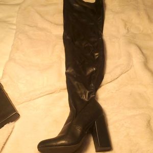 MATRIX INSPIRED  Thigh High Black Boots 7.5 Size